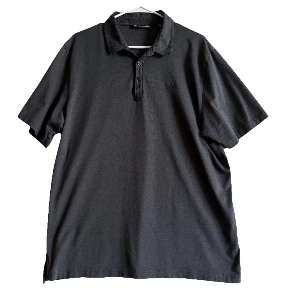 Travis Mathew Tour Guide Polo Mens XL Charcoal Pima Cotton‎ Golf
